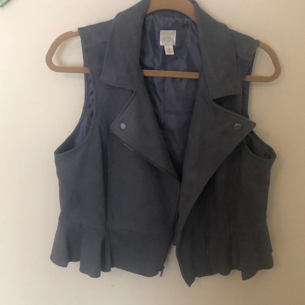 Never worn grey moto vest